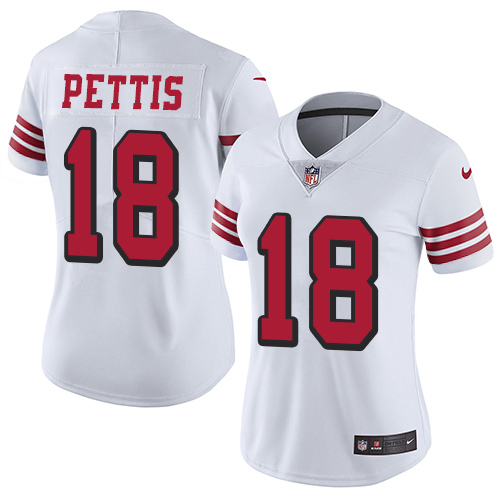 San Francisco 49ers Limited White Women Dante Pettis NFL Jersey #18 Rush Vapor Untouchable->san francisco 49ers->NFL Jersey
